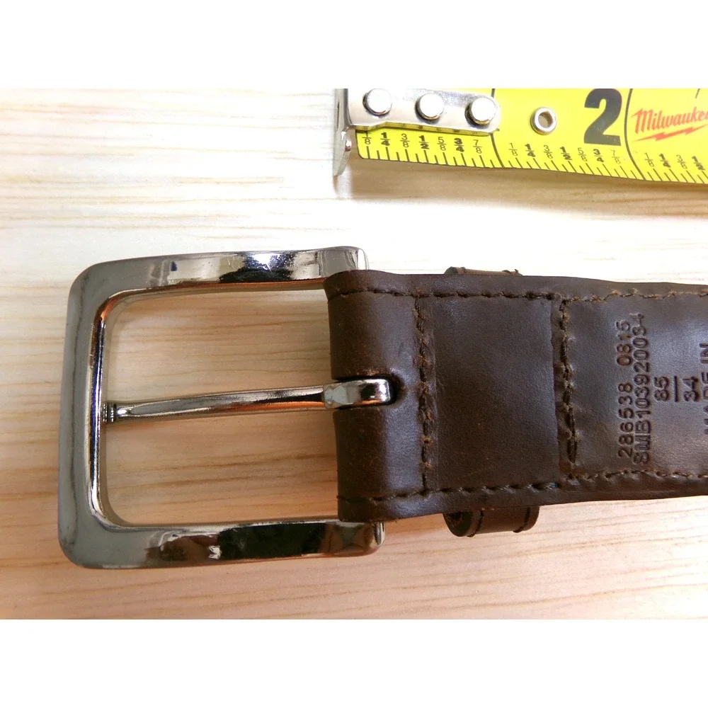Fossil Men's Braided Leather Belt Brown Size 34 Silver Tone Buckle